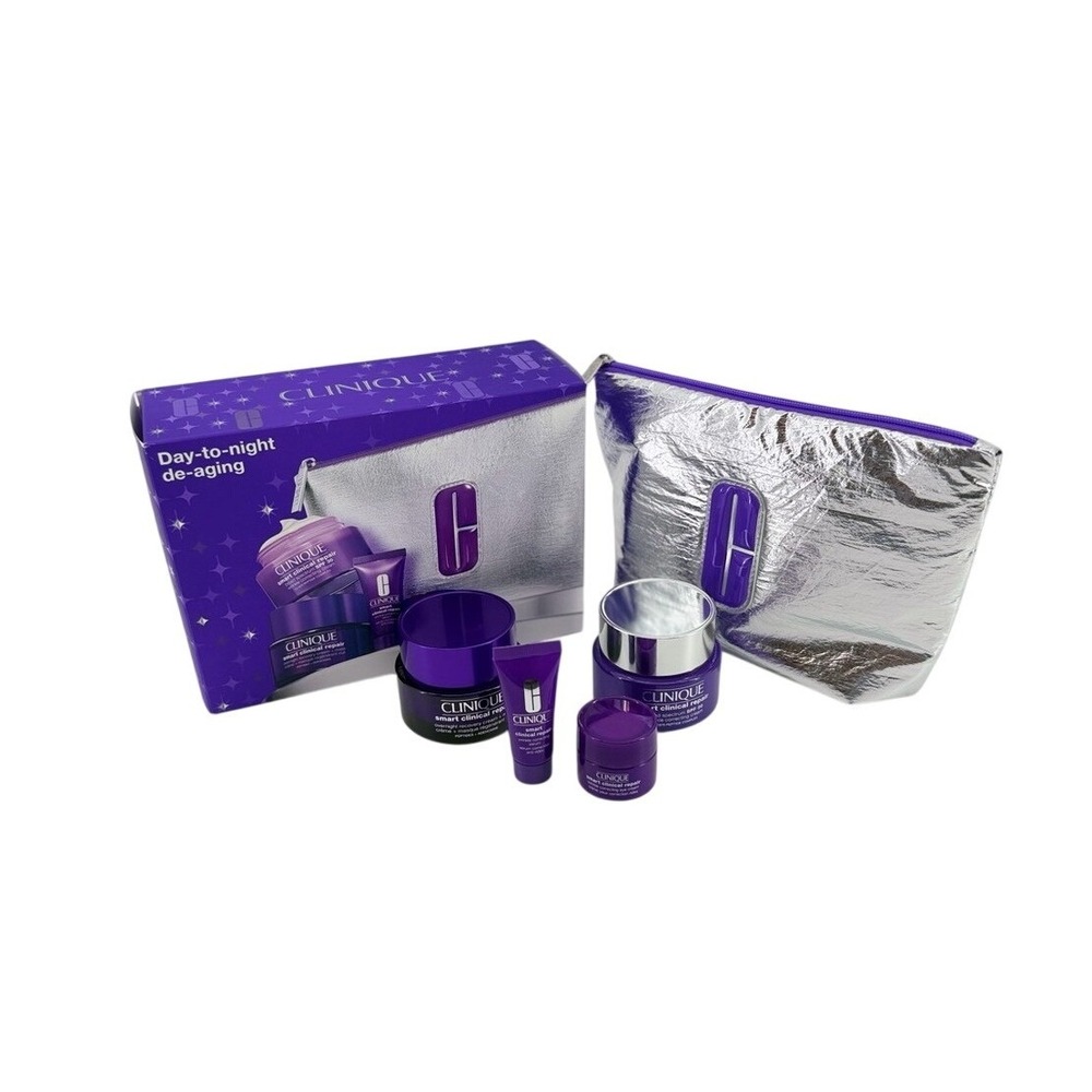 Clinique Smart Clinical Repair Day-to-Night De-Aging 4pc Skincare Set with Bag